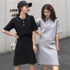 Set: Short-sleeve Polo Shirt + A-line Mini Skirt
