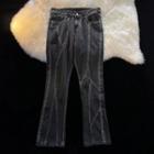 Mid Rise Contrast Stitching Flared Jeans