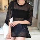 Crochet 3/4 Sleeve Knitted Top