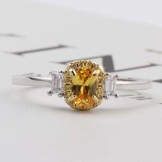 Yellow Rhinestone Ring