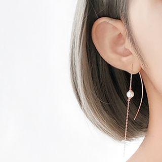 Beaded Earring 1 Pair - Rose Gold - One Size