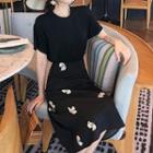 Short-sleeve T-shirt / Midi A-line Skirt