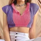 Two-tone Knit Crop Top