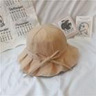 Bow Accent Pleated Bucket Hat