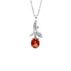 18k White Gold Flower Design Pendant Set With Color Stone One Size
