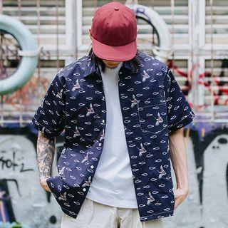 Fish Print Short-sleeve Shirt