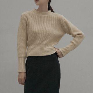 Colored Ribbed Cropped Sweater