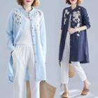 Striped Embroidered Long-sleeve Shirt