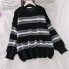 Striped Sweater As Figure - One Size