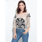 Crochet Panel Elbow Sleeve Cover-up