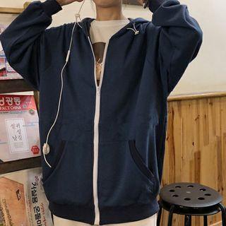Contrast-zip Hoodie