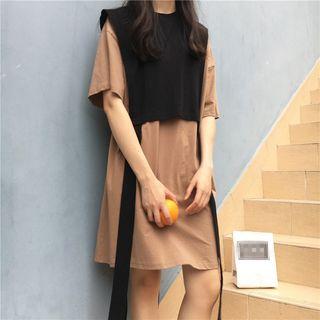 Set: Sleeveless T-shirt + Short-sleeve T-shirt Dress