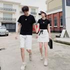 Couple Matching Short-sleeve T-shirt / Mini A-line Skirt / Shorts