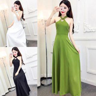 Sleeveless Plain Maxi Dress