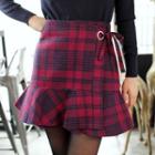 Plaid Ruffled Mini Skirt
