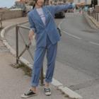Set: Single-breasted Blazer + Straight-cut Pants