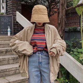 Hooded Oversized Blouson Jacket