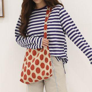 Dotted Shopper Bag Red Dot - Beige - One Size
