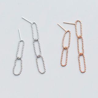 925 Sterling Silver Non-matching Chained Dangle Earring