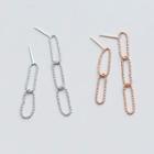 925 Sterling Silver Non-matching Chained Dangle Earring