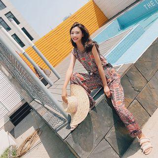 Printed Sleeveless Jumpsuit