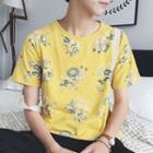 Short Sleeve Floral Print T-shirt