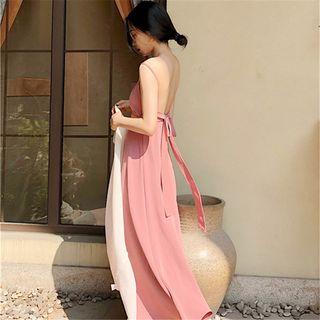 Plain Open Back Spaghetti Strap Sundress