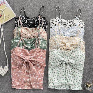 Suspender Bow Floral Top