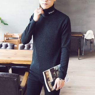 Letter Turtleneck Sweater