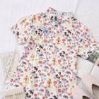 Japanese-print Frog-button Qipao Dress