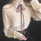 Tie Neck Linen Shirt