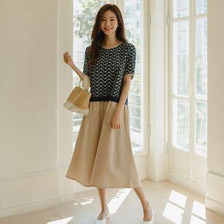 Tie-back Eyelet-lace Long Dress