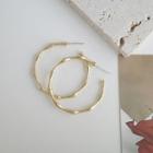 Alloy Bamboo Open Hoop Earring 1 Pair - S925 Silver Needle - One Size
