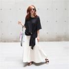 Elbow-sleeve Knot-detail T-shirt