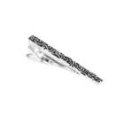 Simple Vintage Black Roman Pattern Geometric Tie Clip Silver - One Size