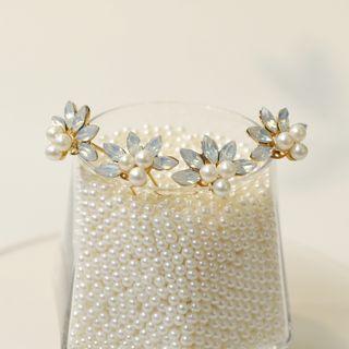 Retro Flower Hair Stick 1 Pc - Gold - One Size