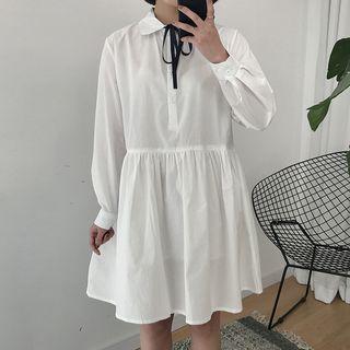 Plain A-line Shirt Dress