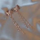 Rhinestone Butterfly Fringed Earring 1 Pair - Gold - One Size