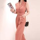 Sleeveless Wide-leg Jumpsuit With Belt