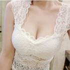 Sleeveless Padded Lace Top