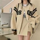 Numbering Baseball Jacket / Mini A-line Skirt