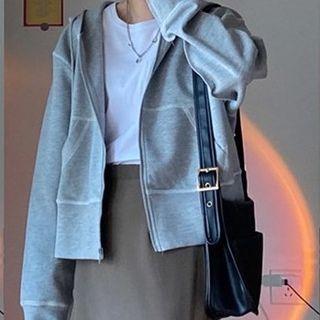 Hooded Zip Jacket / Midi Pencil Skirt