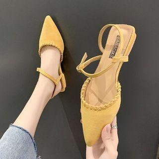 Ankle-strap Pointy-toe Mules