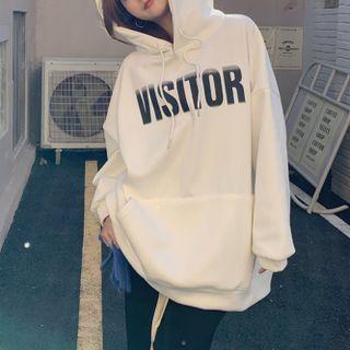 Brused Fleece-lined Oversized Hoodie