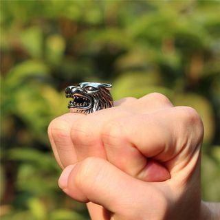 Wolf Stainless Steel Ring