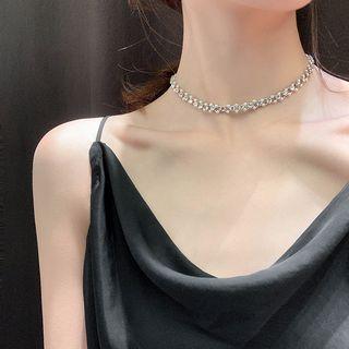 Rhinestone & Pearl Choker