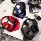 Bee Embroidered Knot Headband