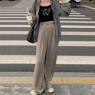 Zip Jacket / Wide-leg Pants