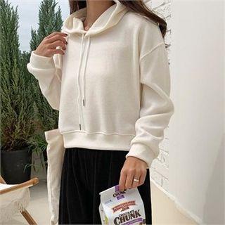 Cropped Corduroy Hoodie