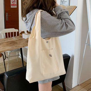 Percent Embroidered Tote Bag